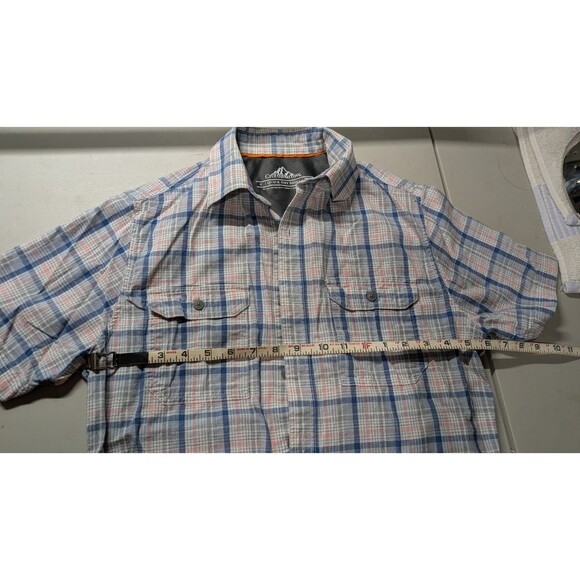 Croft Barrow Shirt Mens S Small Plaid Strip Quick Dry Short Sleeve Button Vented - Picture 4 of 5